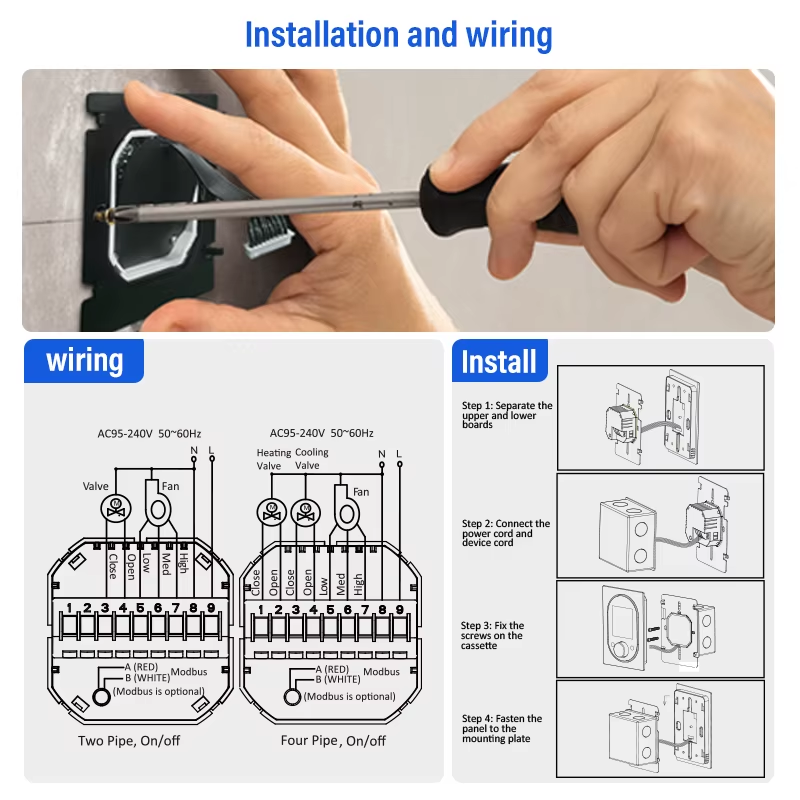 FCU 2 pipe and 4 pipe thermostat