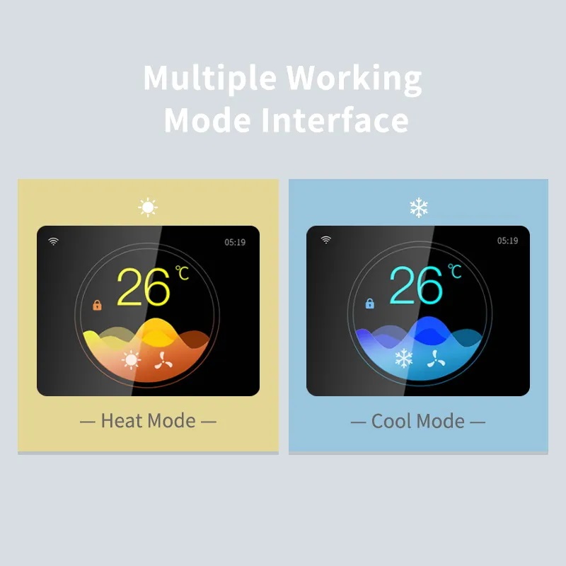 New Arrival Color Display Heating And Cooling FCU Thermostat